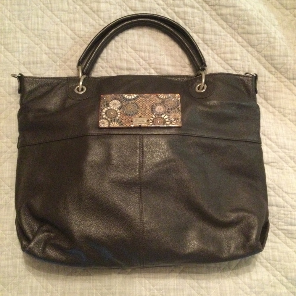 Stella Page Elegant Brown Leather Tote Bag